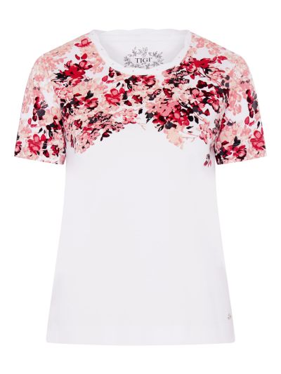 TIGI Cascade Lattice Neck Floral Top