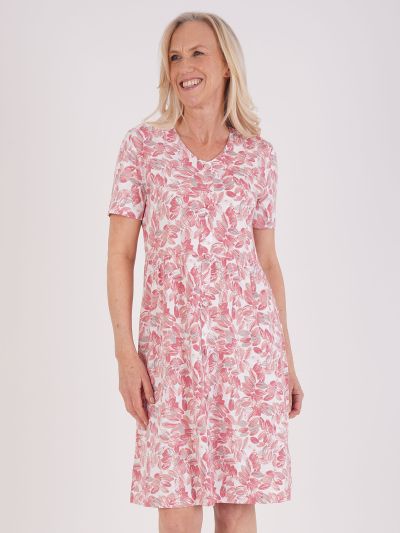 TIGI Floral Mock Placket Detail Dress