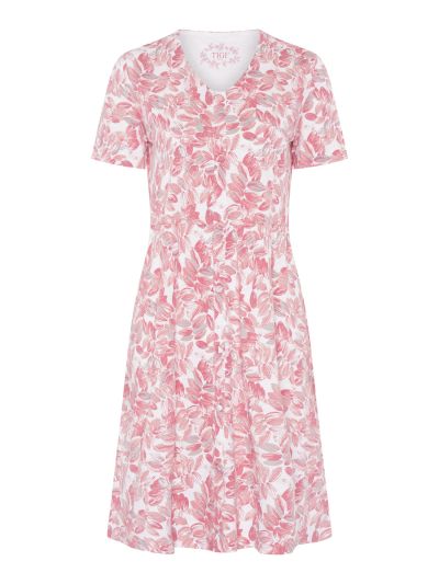 TIGI Floral Mock Placket Detail Dress