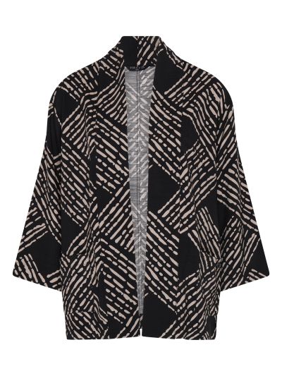 VIZ-A-VIZ Mono Trellis Print Shacket
