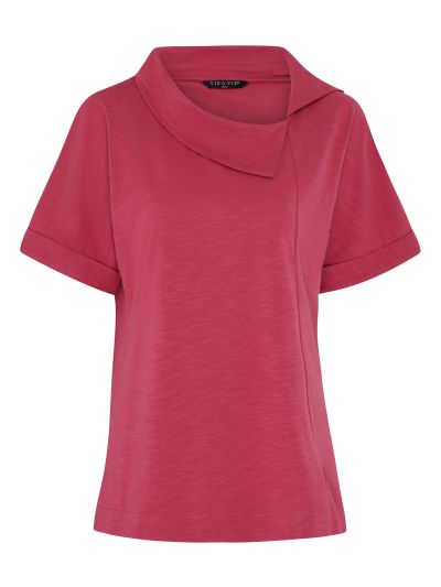 VIZ-A-VIZ Split Drape Neck Top