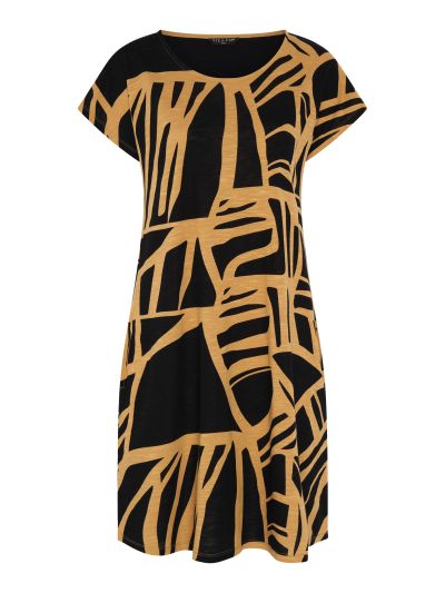 VIZ-A-VIZ Abstract All-over-print Dress