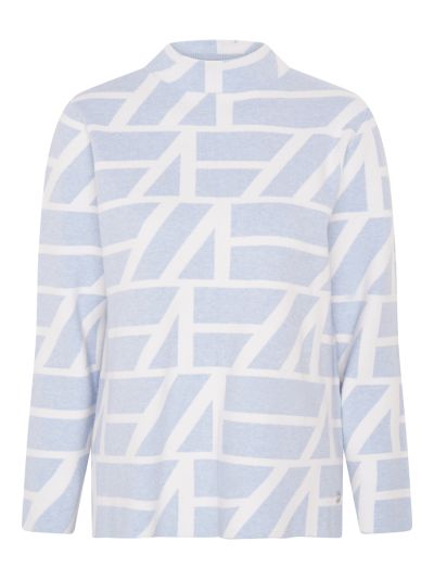 VIZ-A-VIZ Geo Jacquard Funnel Neck Jumper