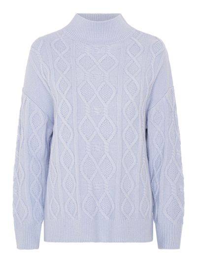 VIZ-A-VIZ Cable Knit Cowl Neck Jumper