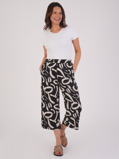 VIZ-A-VIZ Abstract Print Culottes