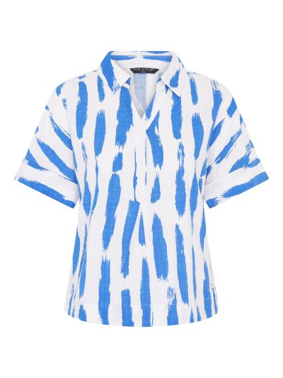 VIZ-A-VIZ Brushstroke Notch Neck Shirt