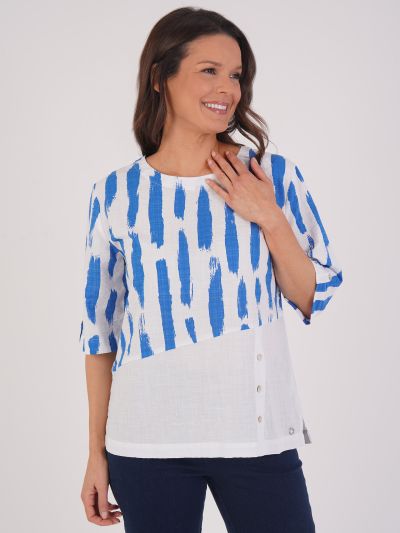VIZ-A-VIZ Brushstroke Printed Top