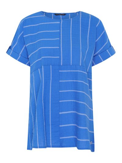 VIZ-A-VIZ Striped Cut And Sew Tunic