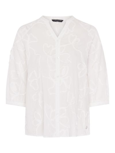 VIZ-A-VIZ Floral Applique Shirt