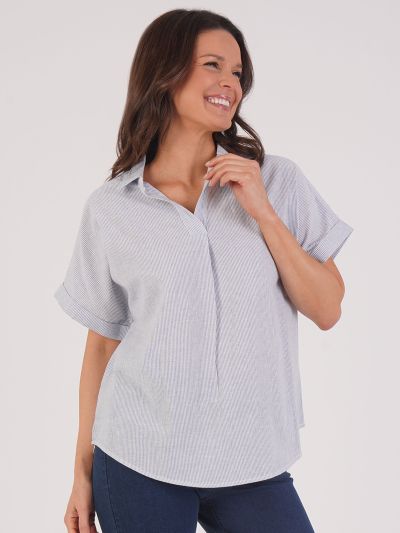 VIZ-A-VIZ Yarn Dyed Stripe Shirt
