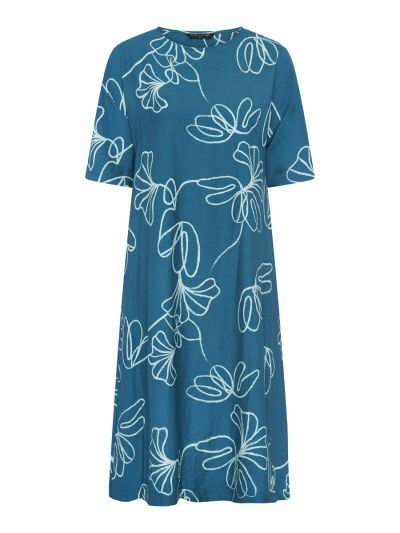 VIZ-A-VIZ Linear Floral Print Dress