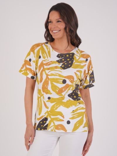 VIZ-A-VIZ Abstract Jungle Print Top