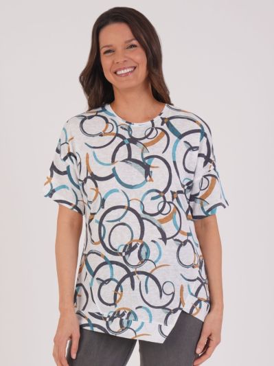 VIZ-A-VIZ Circular Abstract Printed Top