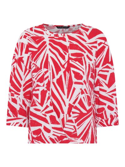 VIZ-A-VIZ Abstract Pleat Front Top