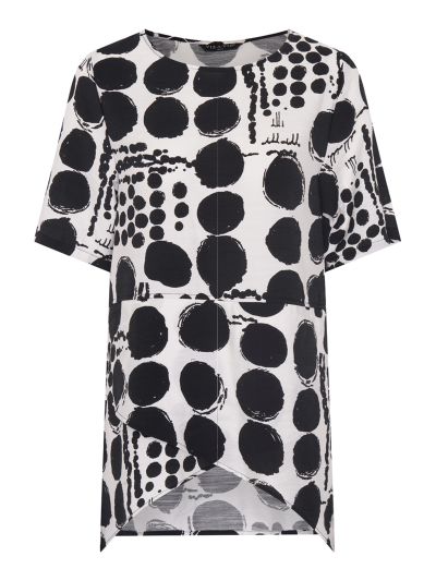 VIZ-A-VIZ Polka Dot Asymmetric Tunic