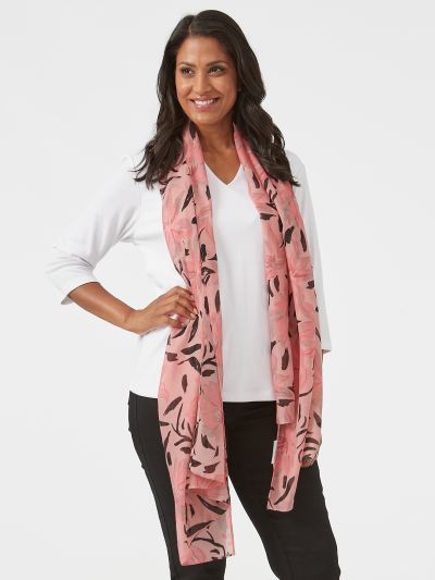 PENNY PLAIN  Peony All Over Print Scarf