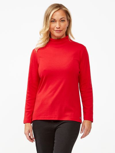 PENNY PLAIN  Red High Neck Top