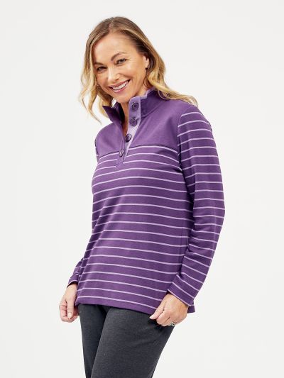 PENNY PLAIN  Mulberry Striped Funnel Top