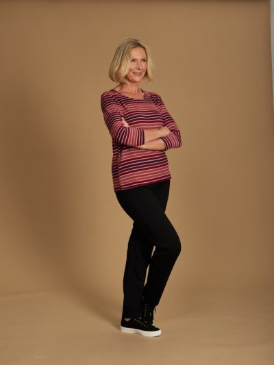 PENNY PLAIN  Berry Striped Top