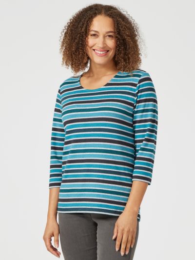 PENNY PLAIN  Peacock Striped Top