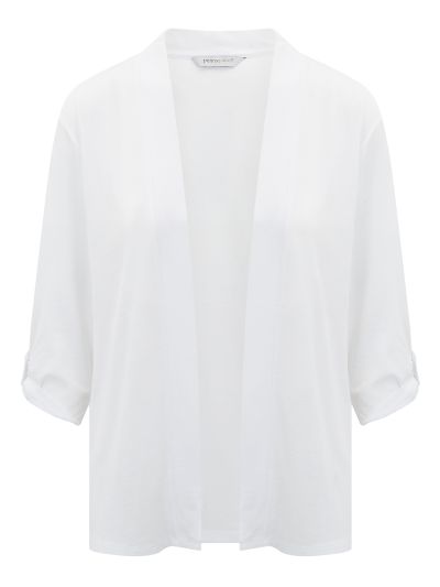 PENNY PLAIN  White Roll Up Sleeve Cardigan