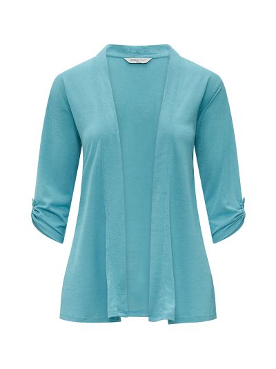 PENNY PLAIN  Turquoise Roll Up Sleeve Cardigan