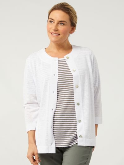 PENNY PLAIN White Front Button Cardigan