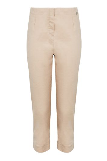 PENNY PLAIN  Stone Twill Cropped Trousers
