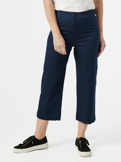 PENNY PLAIN  Wide Cropped Jegging Navy Wash