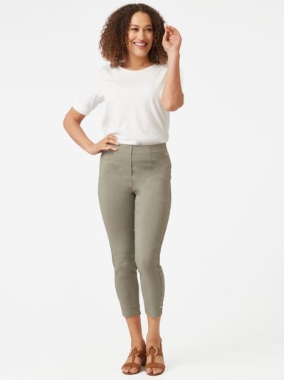 PENNY PLAIN  Sage Cropped Bengaline Trousers