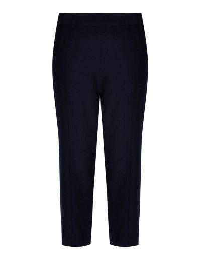 PENNY PLAIN  Navy Linen Blend Cropped Trousers