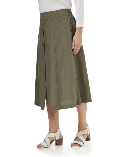 PENNY PLAIN  Sage Button Through Skirt