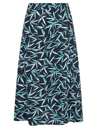 TIGI  Turquoise Bamboo Leaf Print Skirt