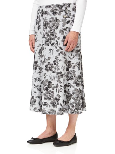 TIGI  Grey Leaf Print Skirt