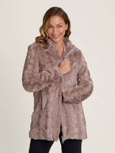 VIZ-A-VIZ  Long Almond Faux Fur Coat