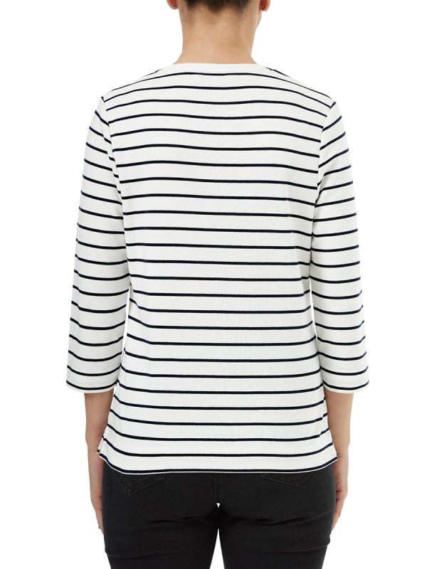 PENNY PLAIN Ivory Striped Top