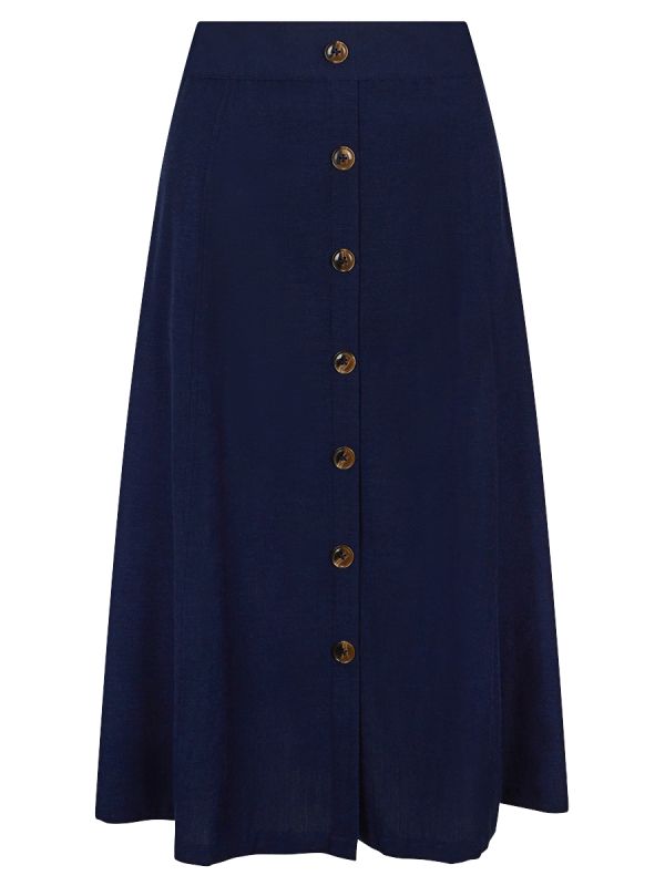 TIGI French Navy Linen Skirt