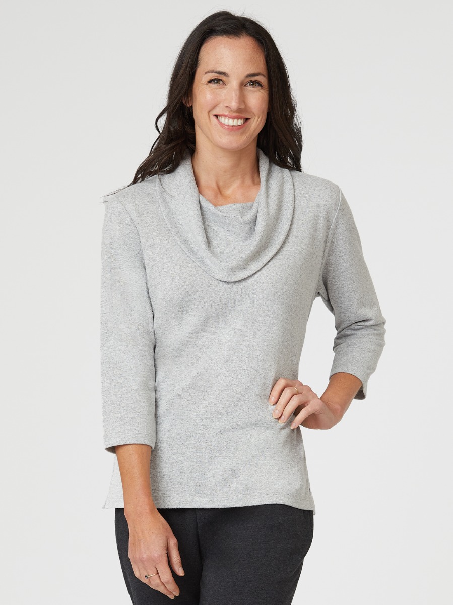 Women's grey cowl neck sale sweater
