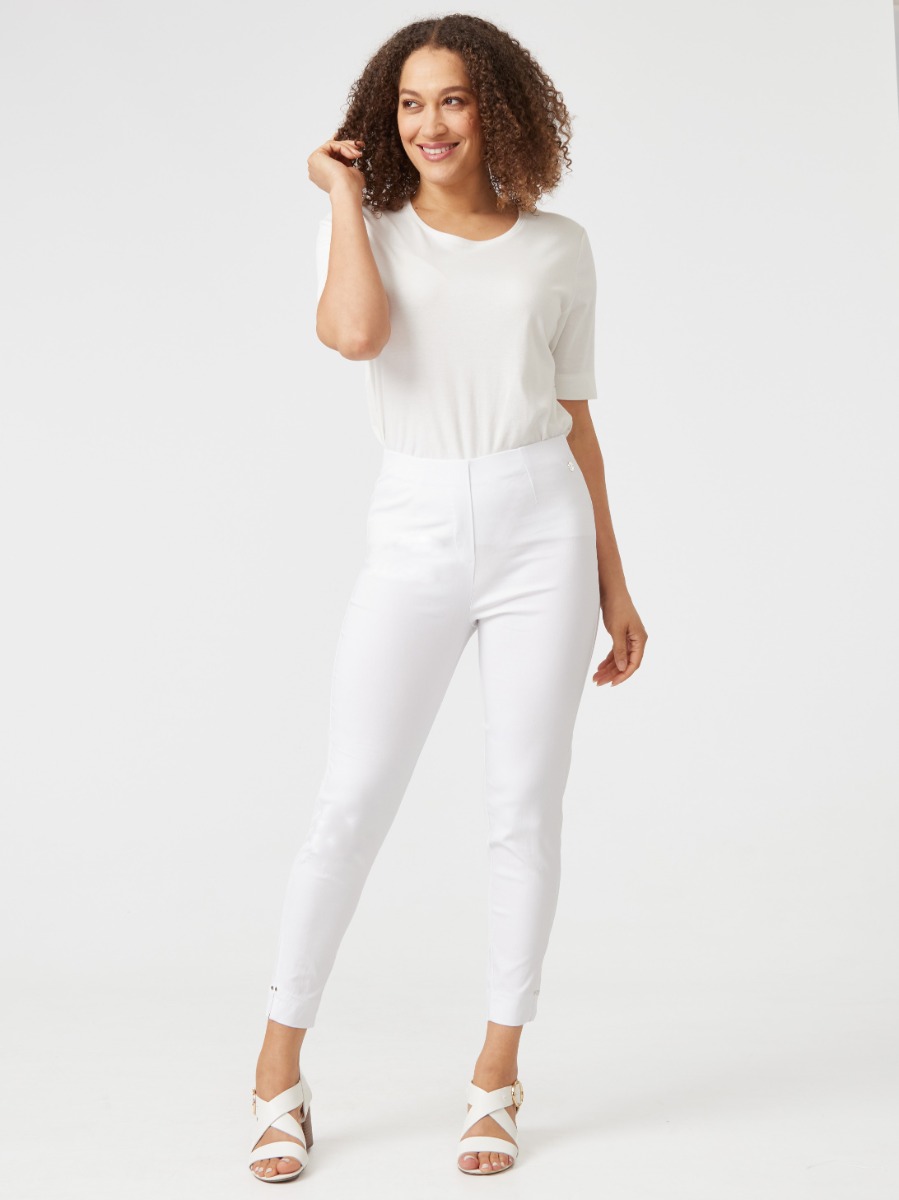 White ankle grazer trousers uk clearance